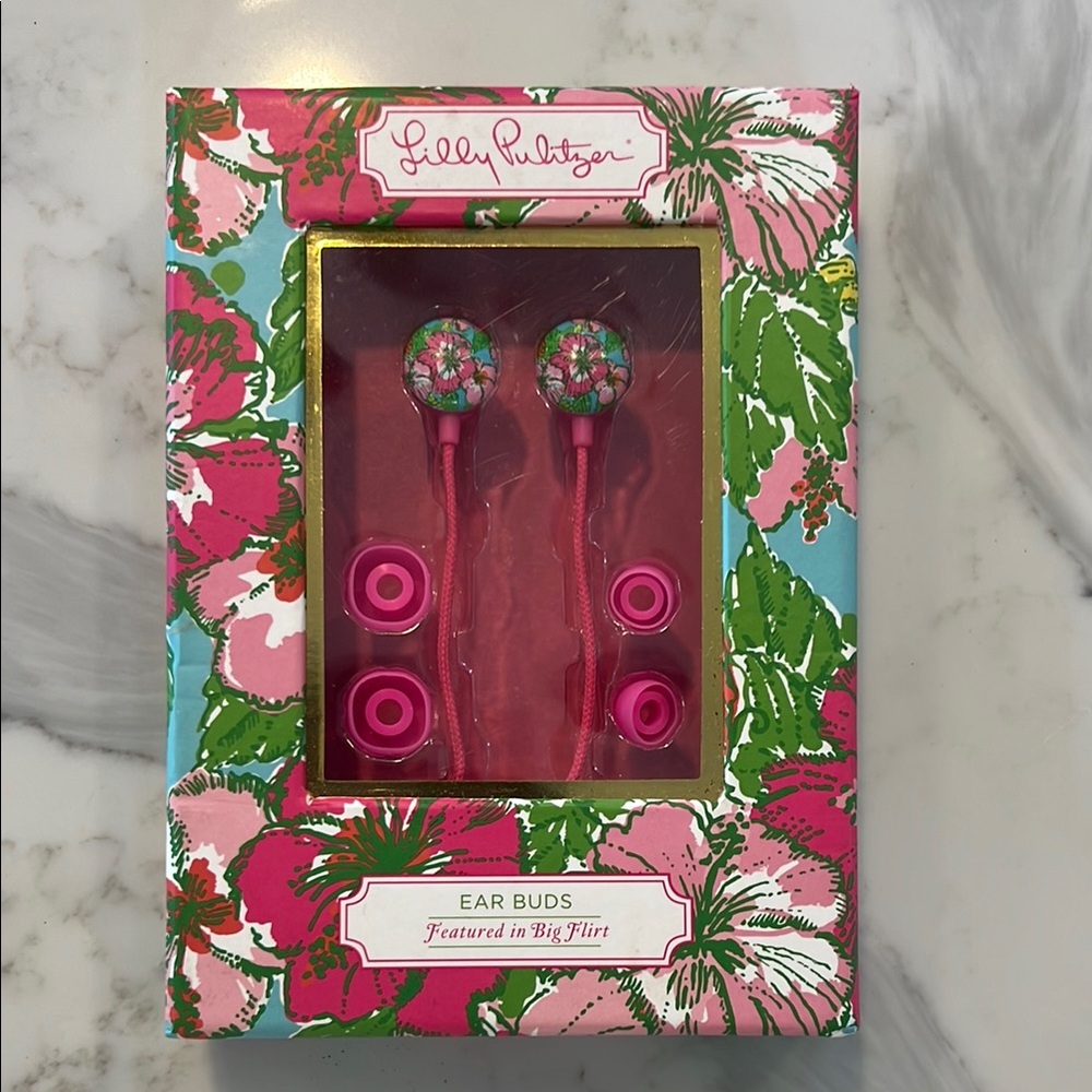 Lilly Pulitzer Pink Ear Buds